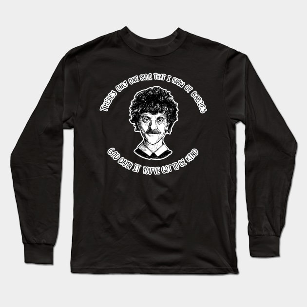 Vonnegut Quote God Bless Your Mr. Rosewater Long Sleeve T-Shirt by Audrey Nagle